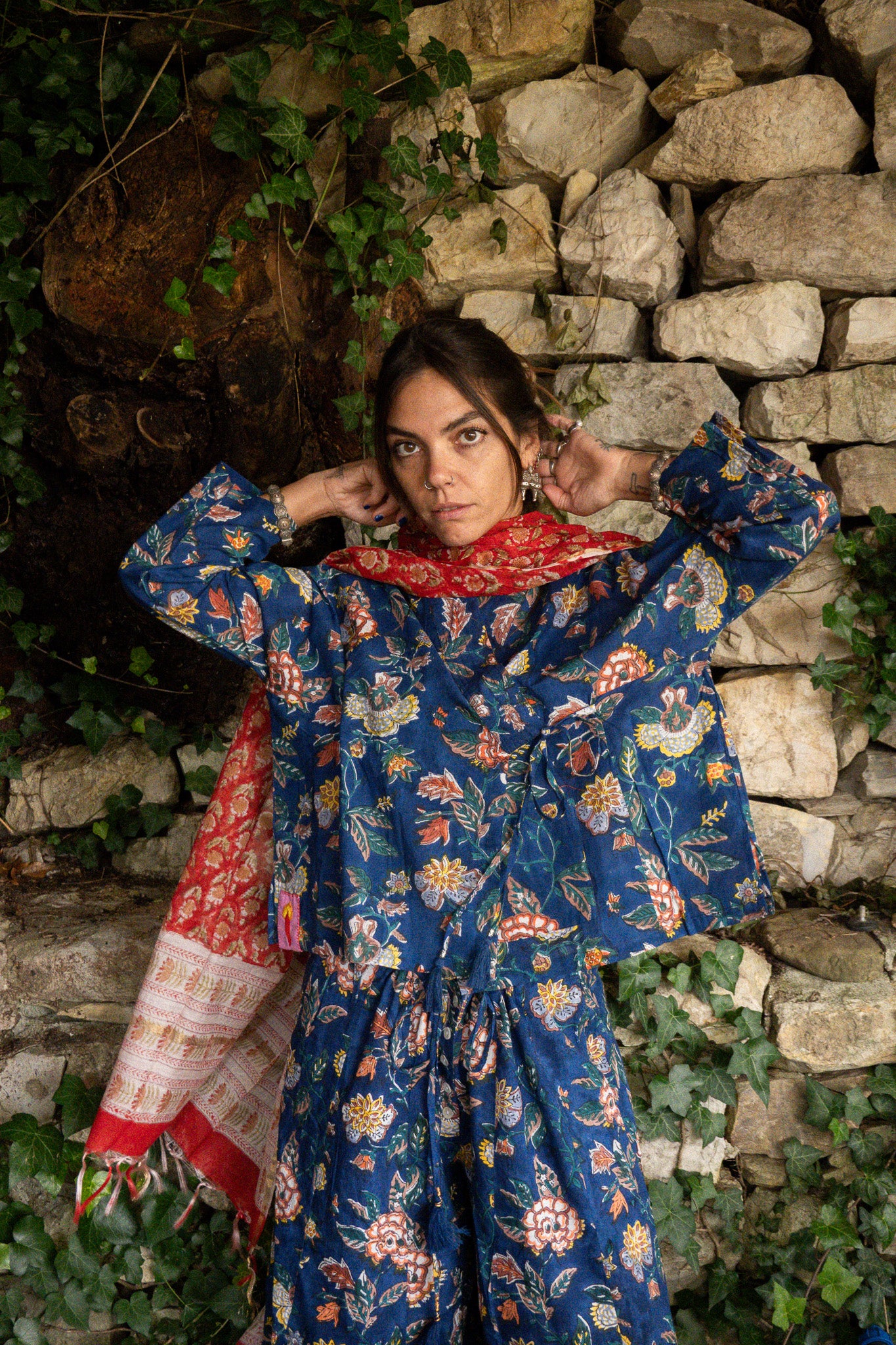 Pantaloni Maya Giunco con foulard