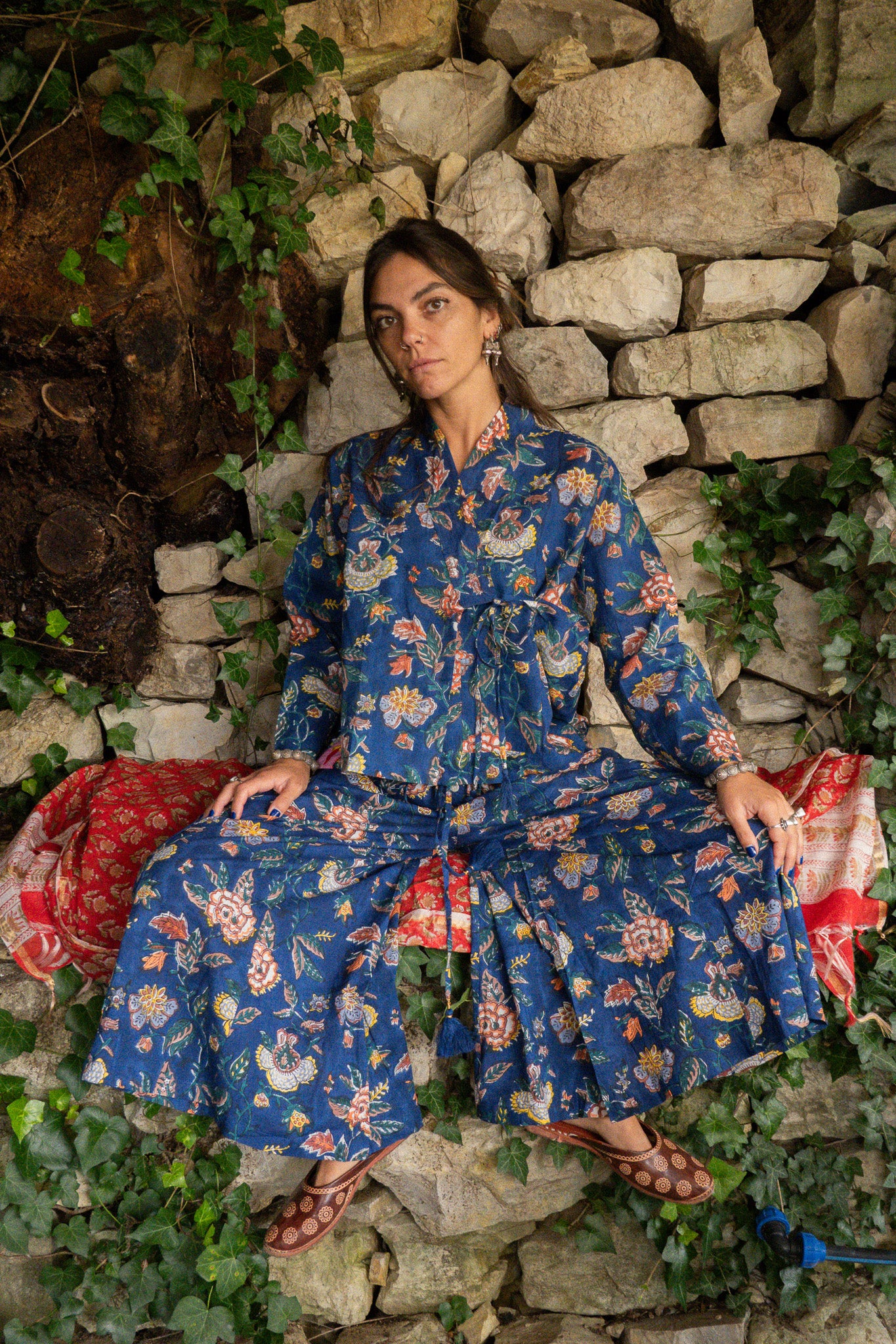 Pantaloni Maya Giunco con foulard