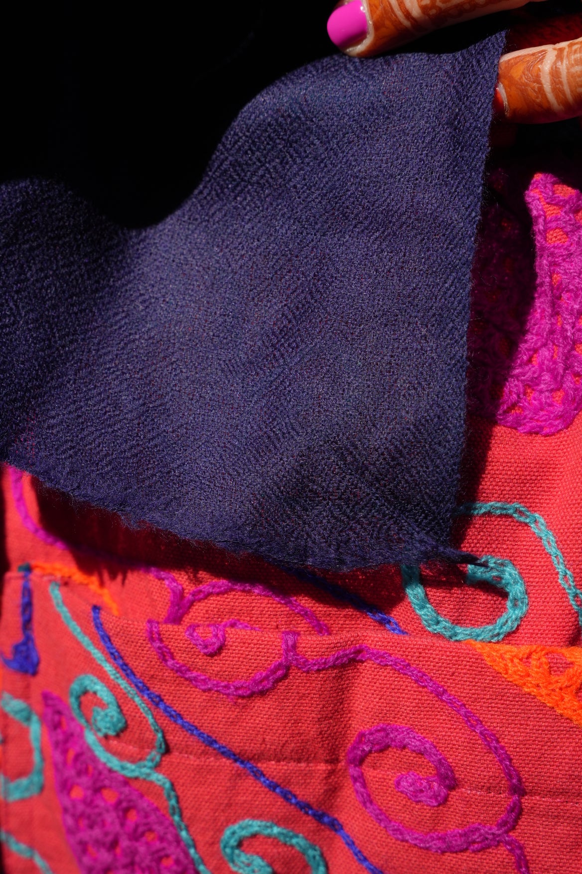 Sciarpa Blu Notte - 100% lana