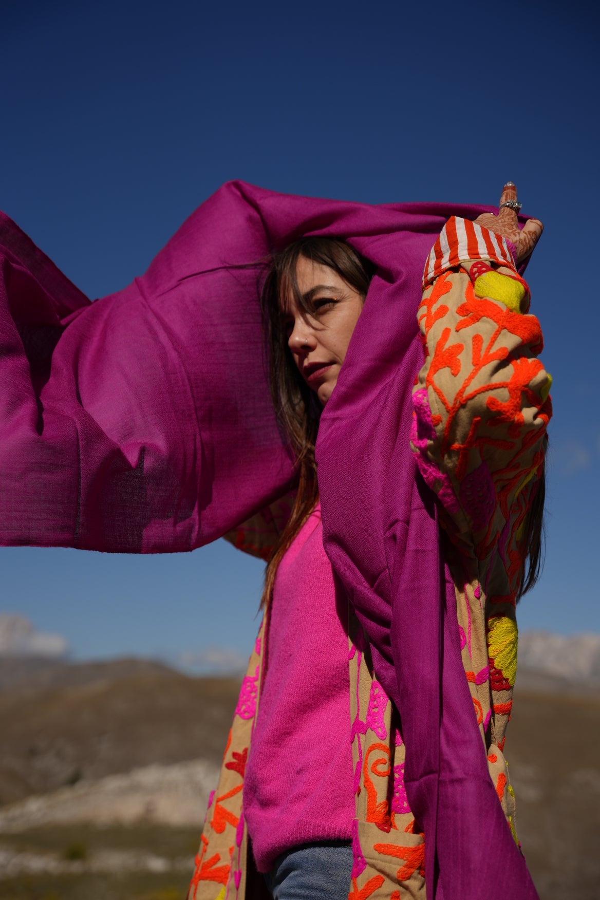 Sciarpa Fuxia - 100% lana