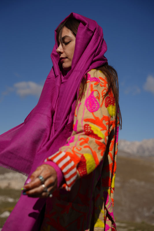 Sciarpa Fuxia - 100% lana