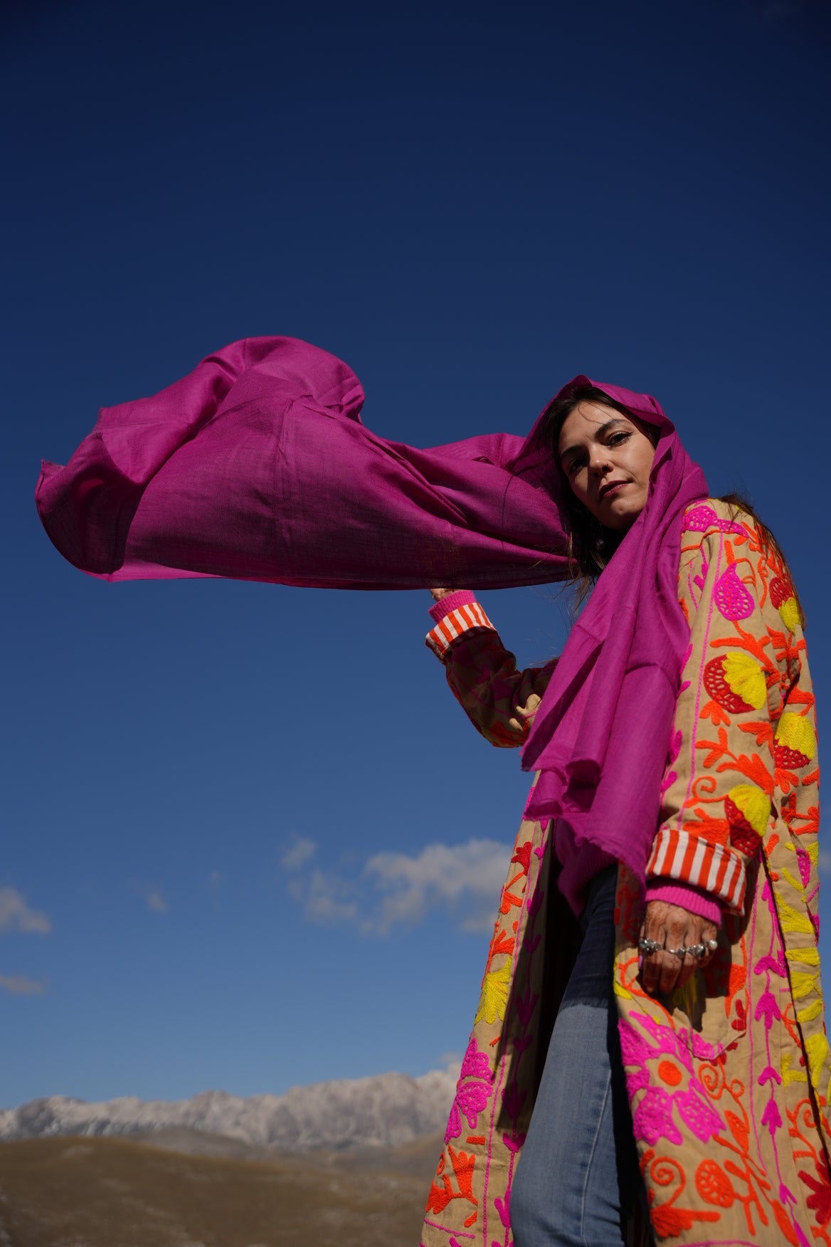 Sciarpa Fuxia - 100% lana