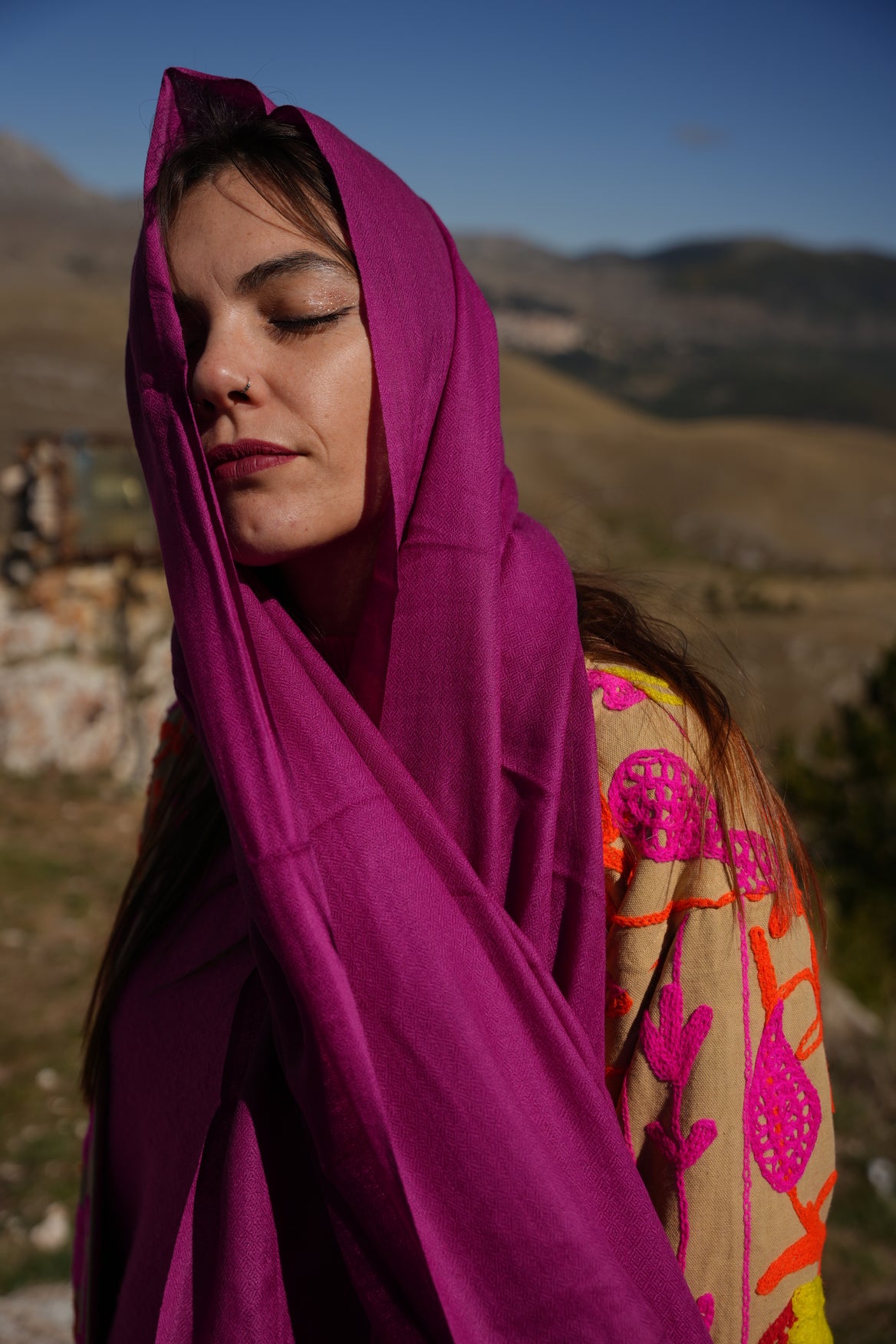 Sciarpa Fuxia - 100% lana