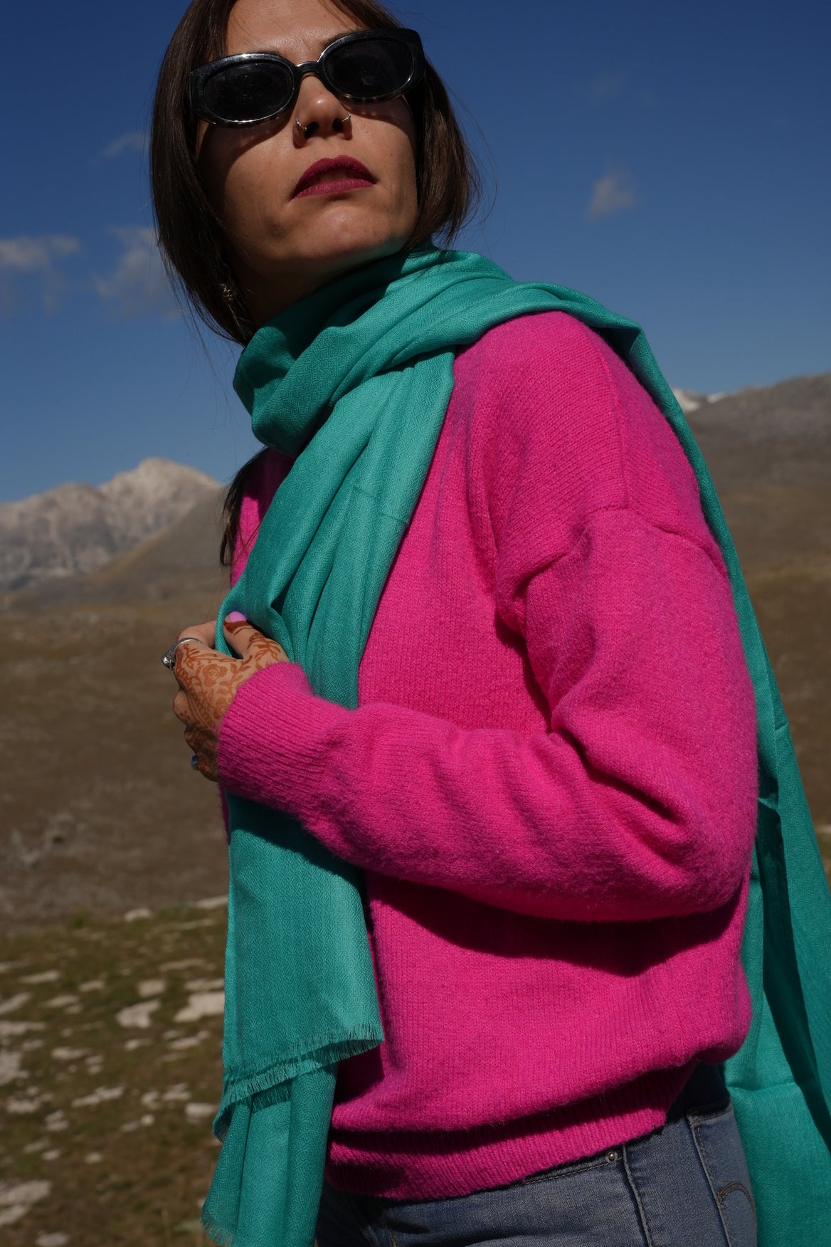 Sciarpa Acquamarina - 100% lana