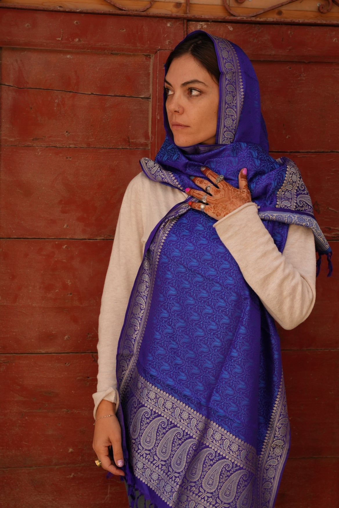 Foulard Zari #010 bluette
