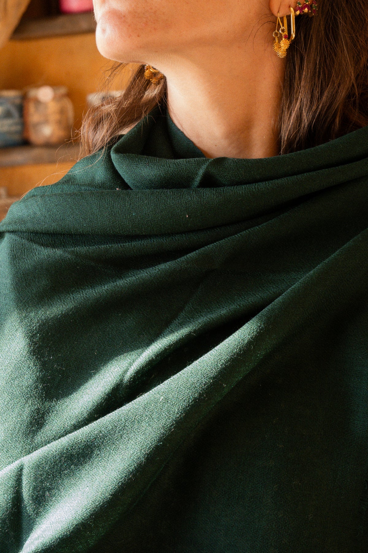 Sciarpa verde bottiglia - 100% lana