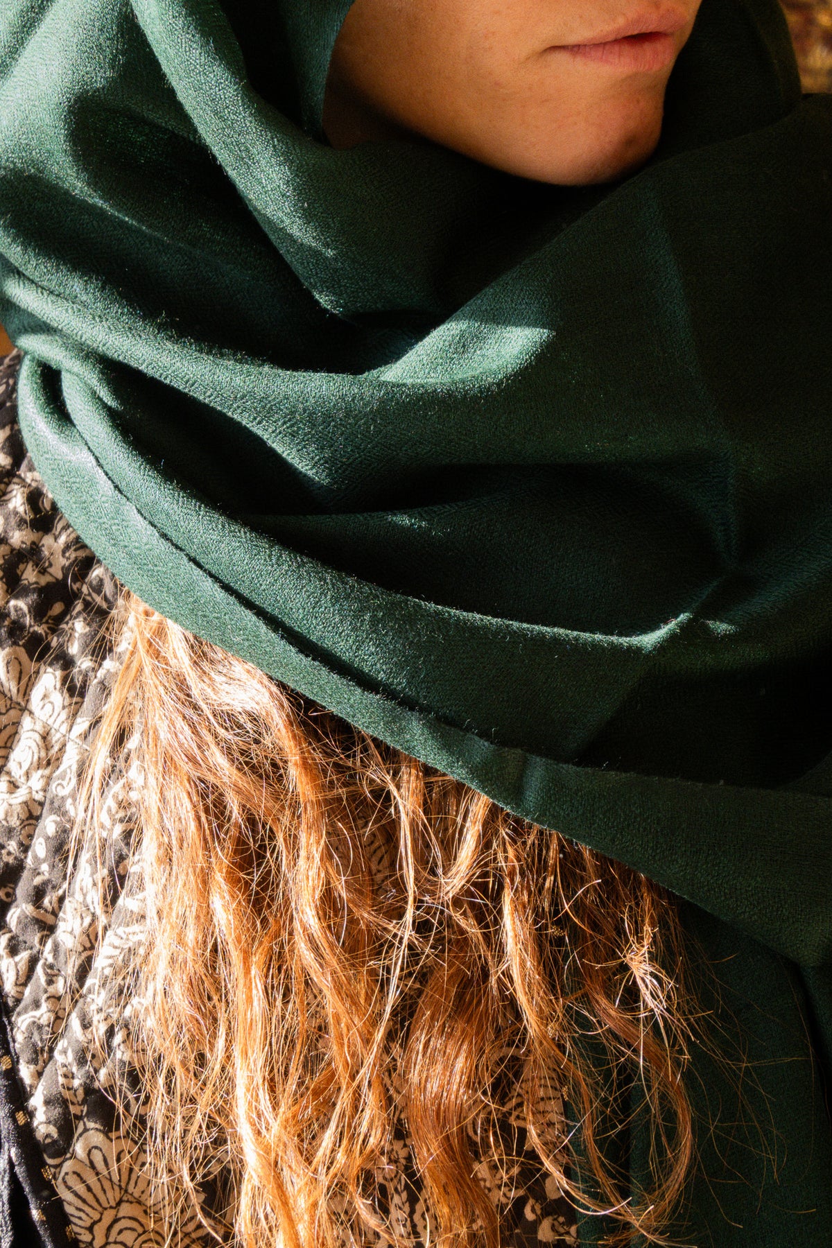 Sciarpa verde bottiglia - 100% lana