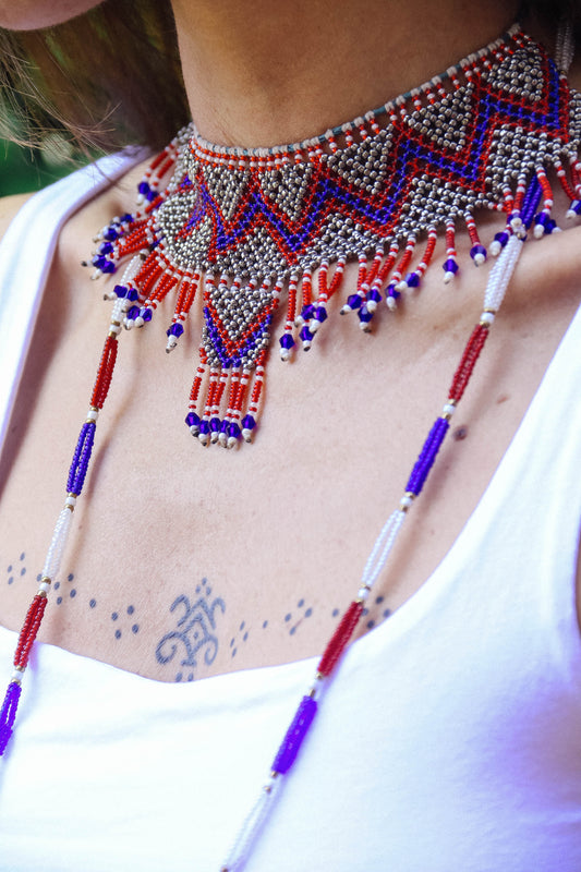 Collana di perline fatta a mano #012