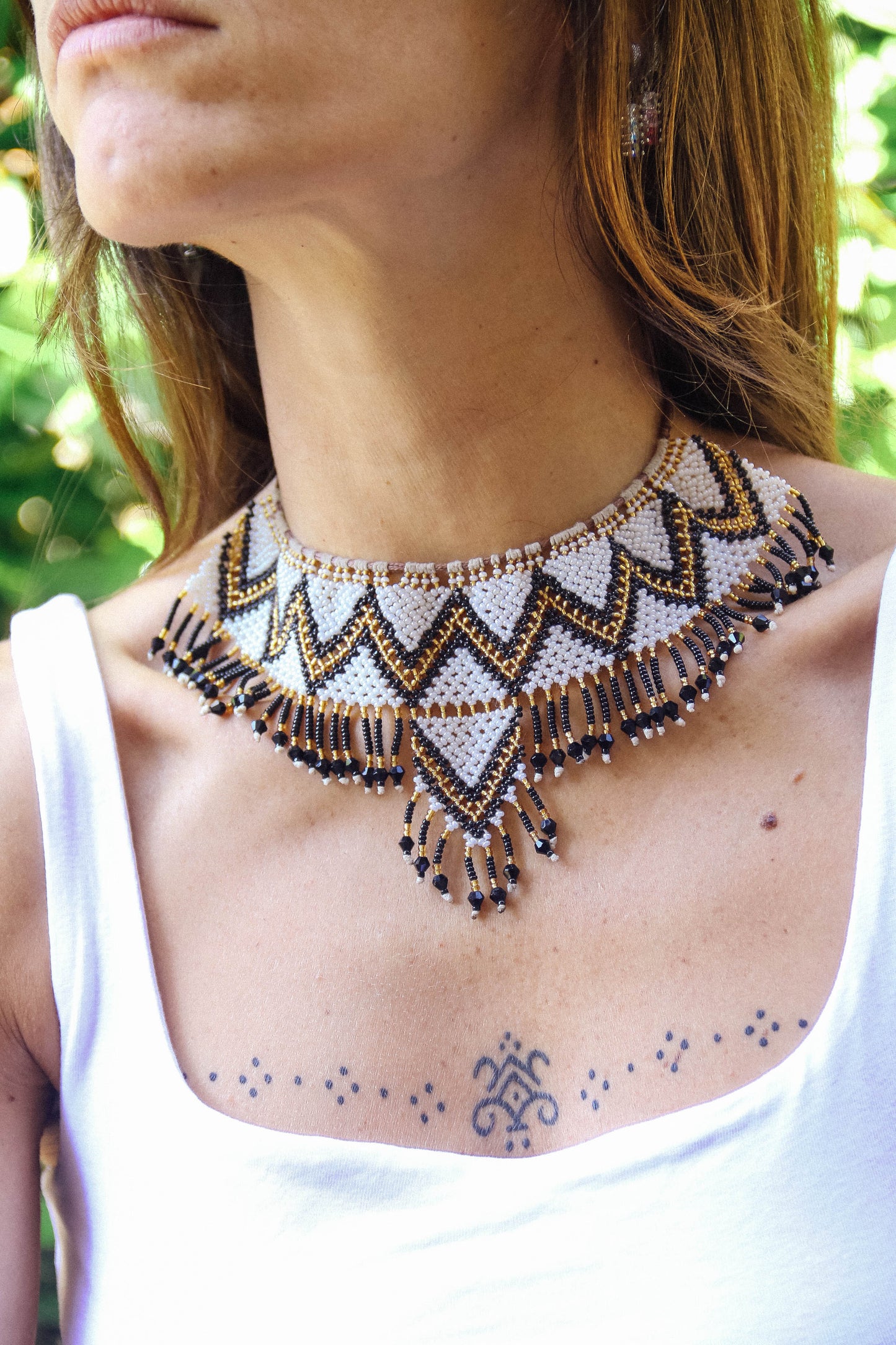 Collana di perline fatta a mano #015