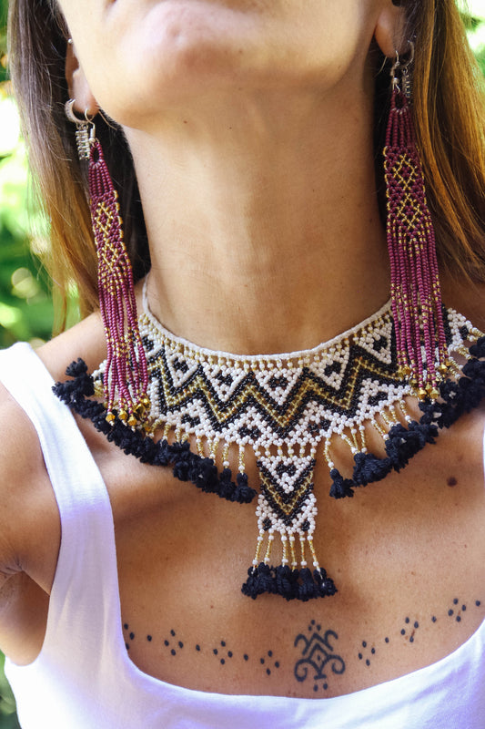 Collana di perline fatta a mano #016