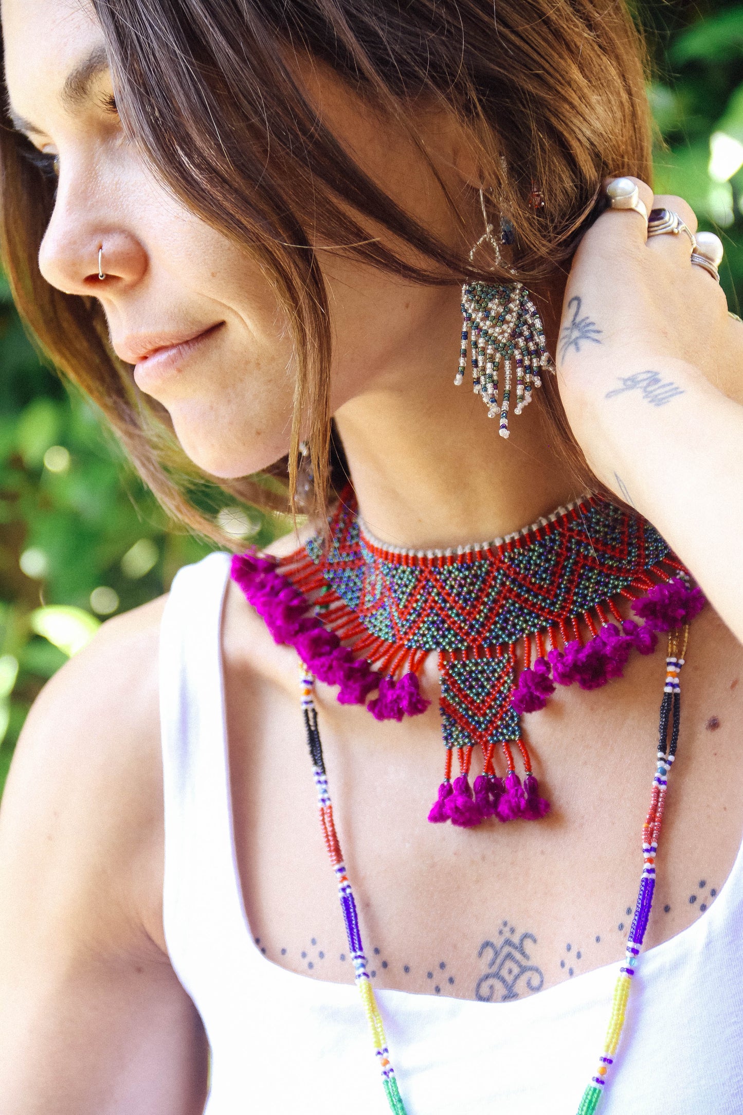 Collana di perline fatta a mano #024