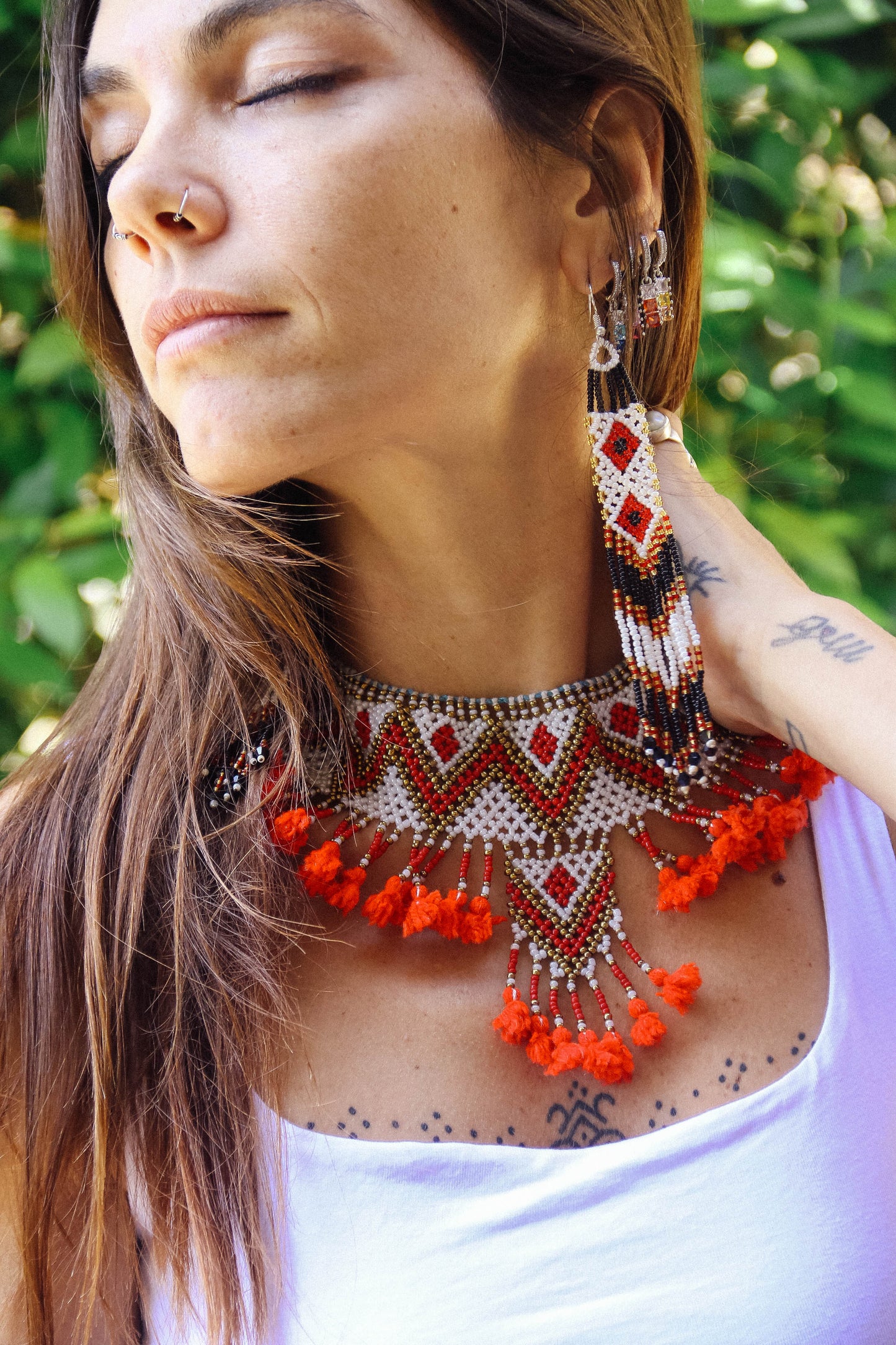 Collana di perline fatta a mano #027