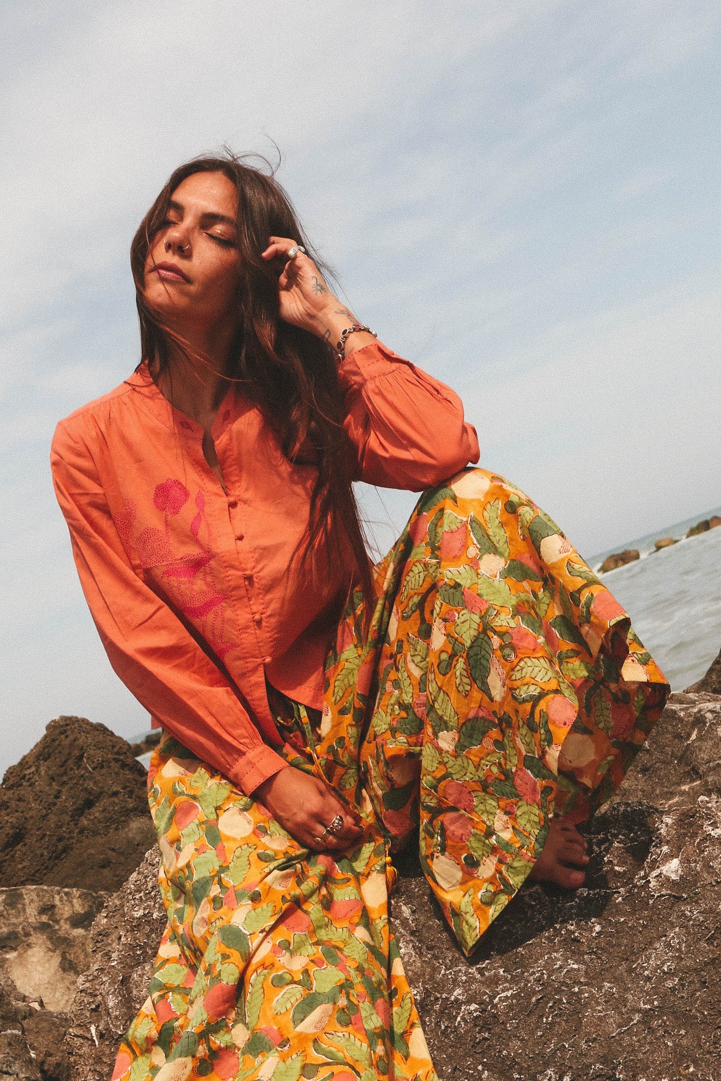 Pantaloni Maya Lemon Tree con foulard