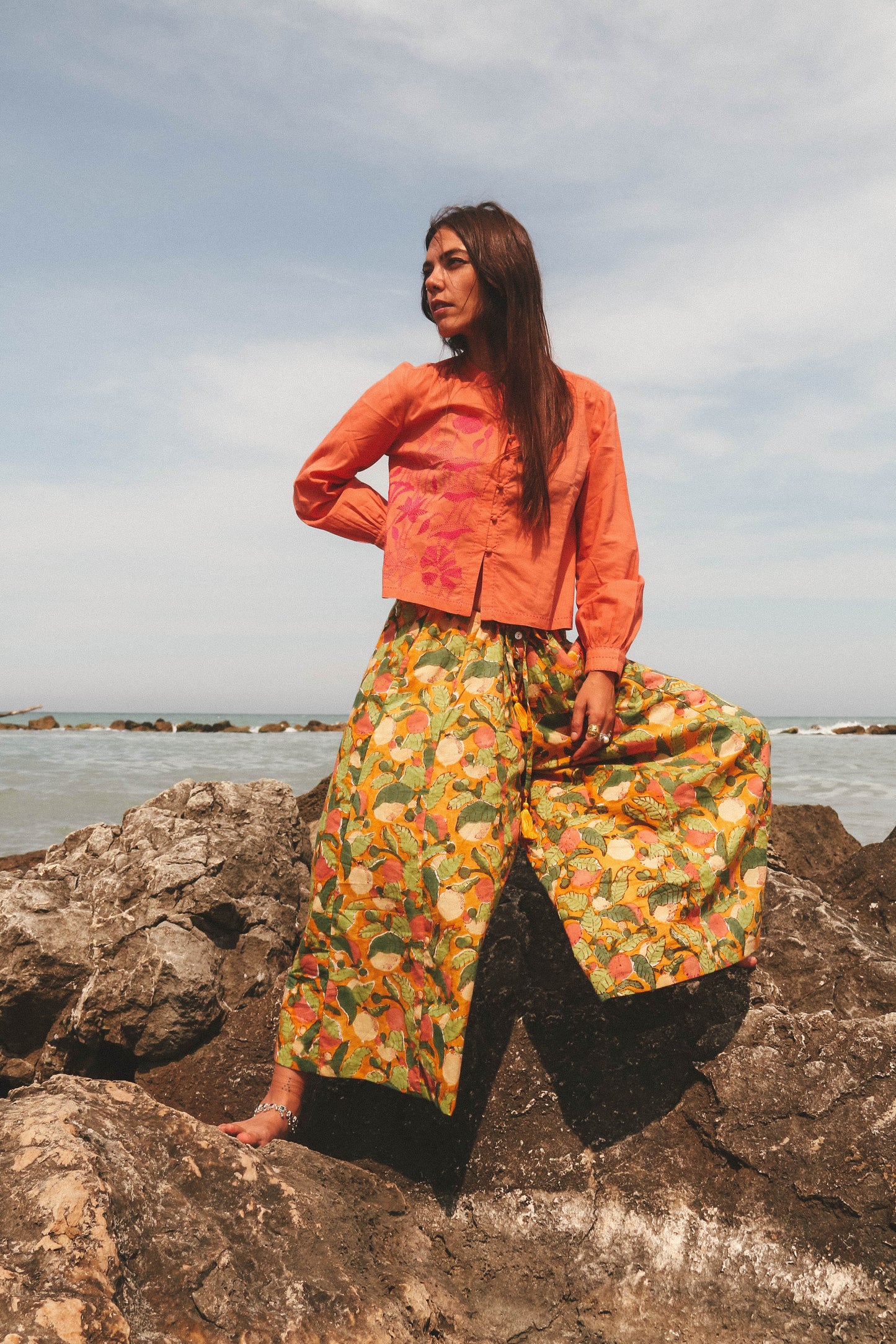 Pantaloni Maya Lemon Tree con foulard