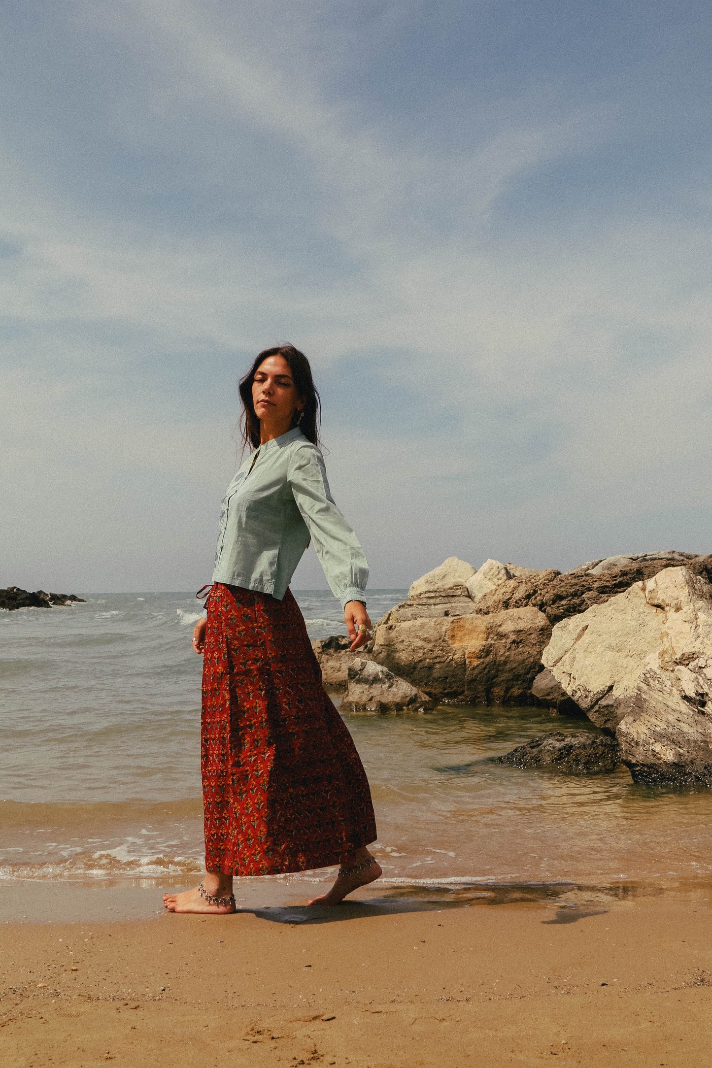 Pantaloni Maya Rossi con foulard