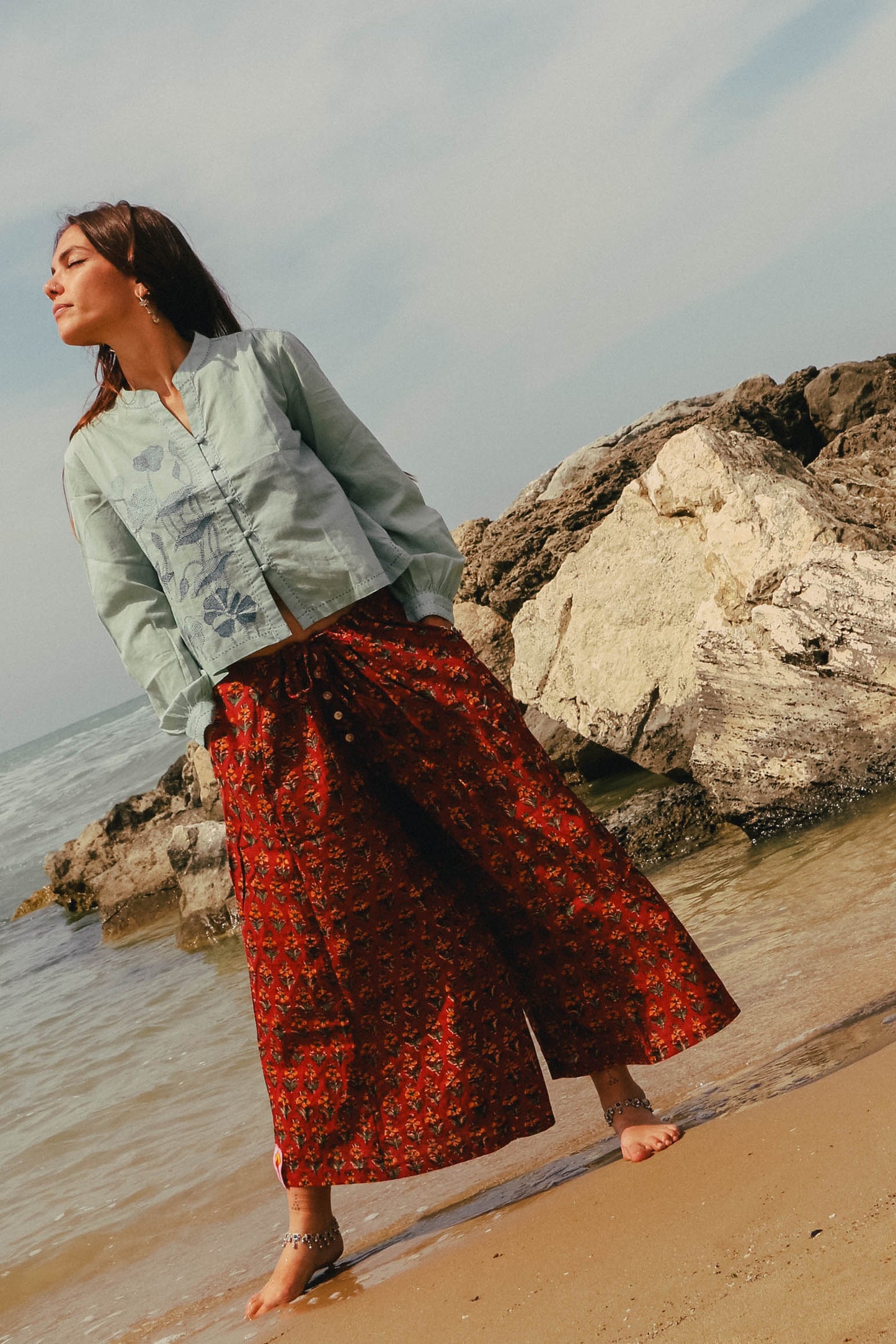 Pantaloni Maya Rossi con foulard