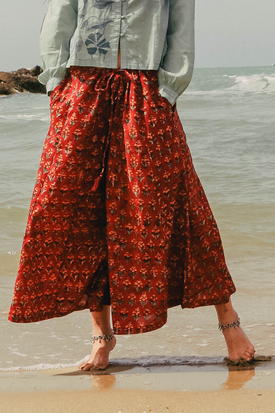 Pantaloni Maya Rossi con foulard