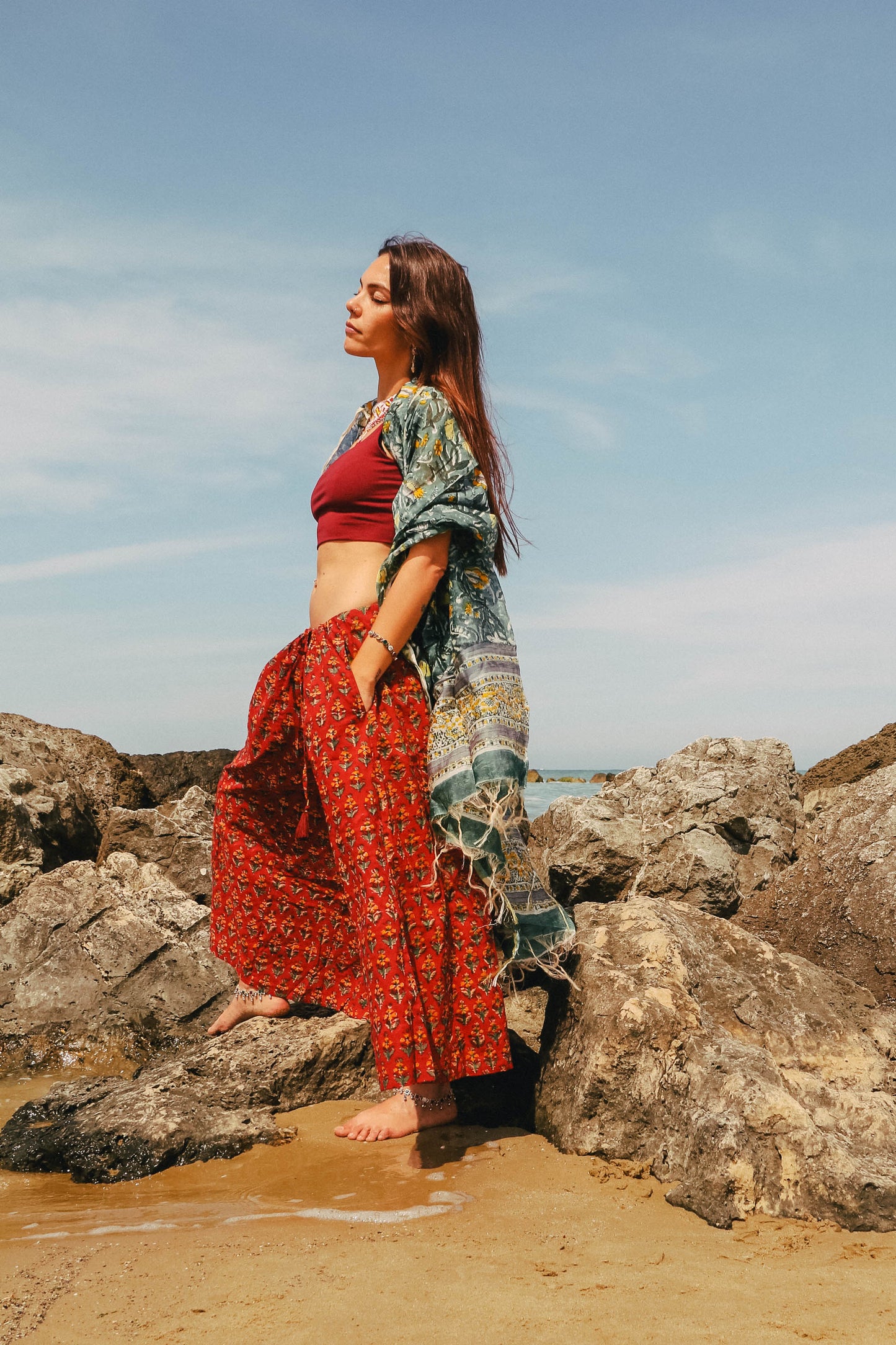 Pantaloni Maya Rossi con foulard