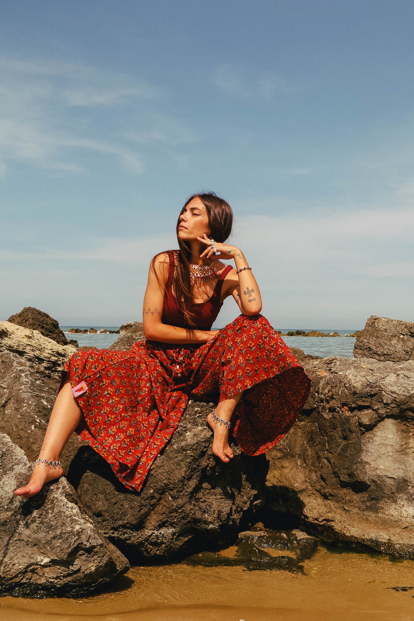 Pantaloni Maya Rossi con foulard