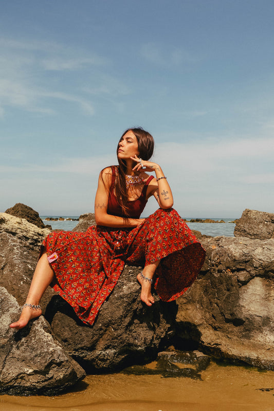 Pantaloni Maya Rossi con foulard