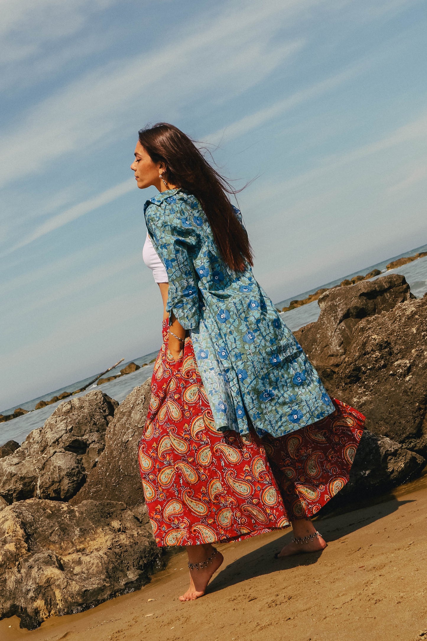 Pantaloni Maya Paisley con foulard