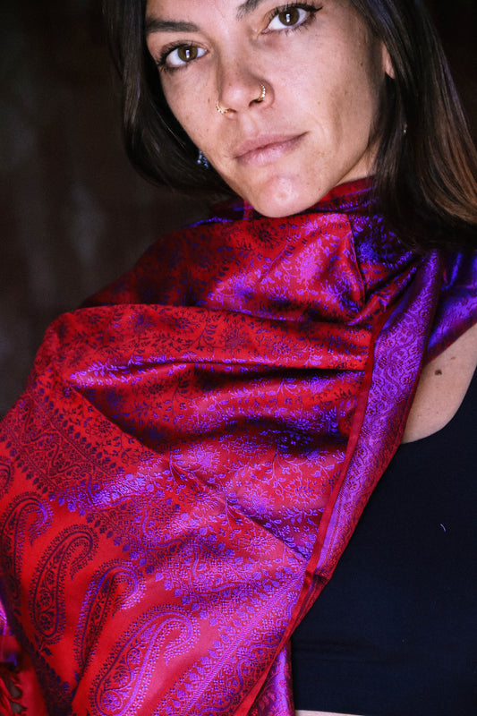 Foulard Swami #029 rosso e blu