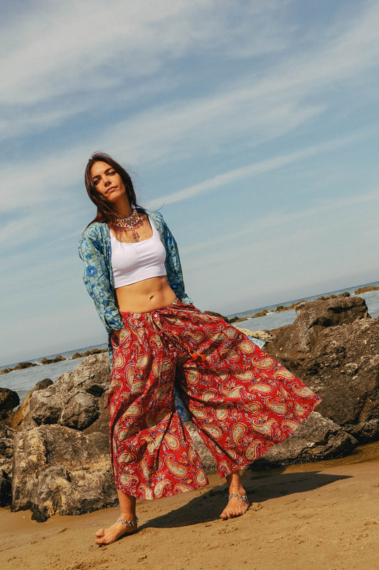 Pantaloni Maya Paisley con foulard