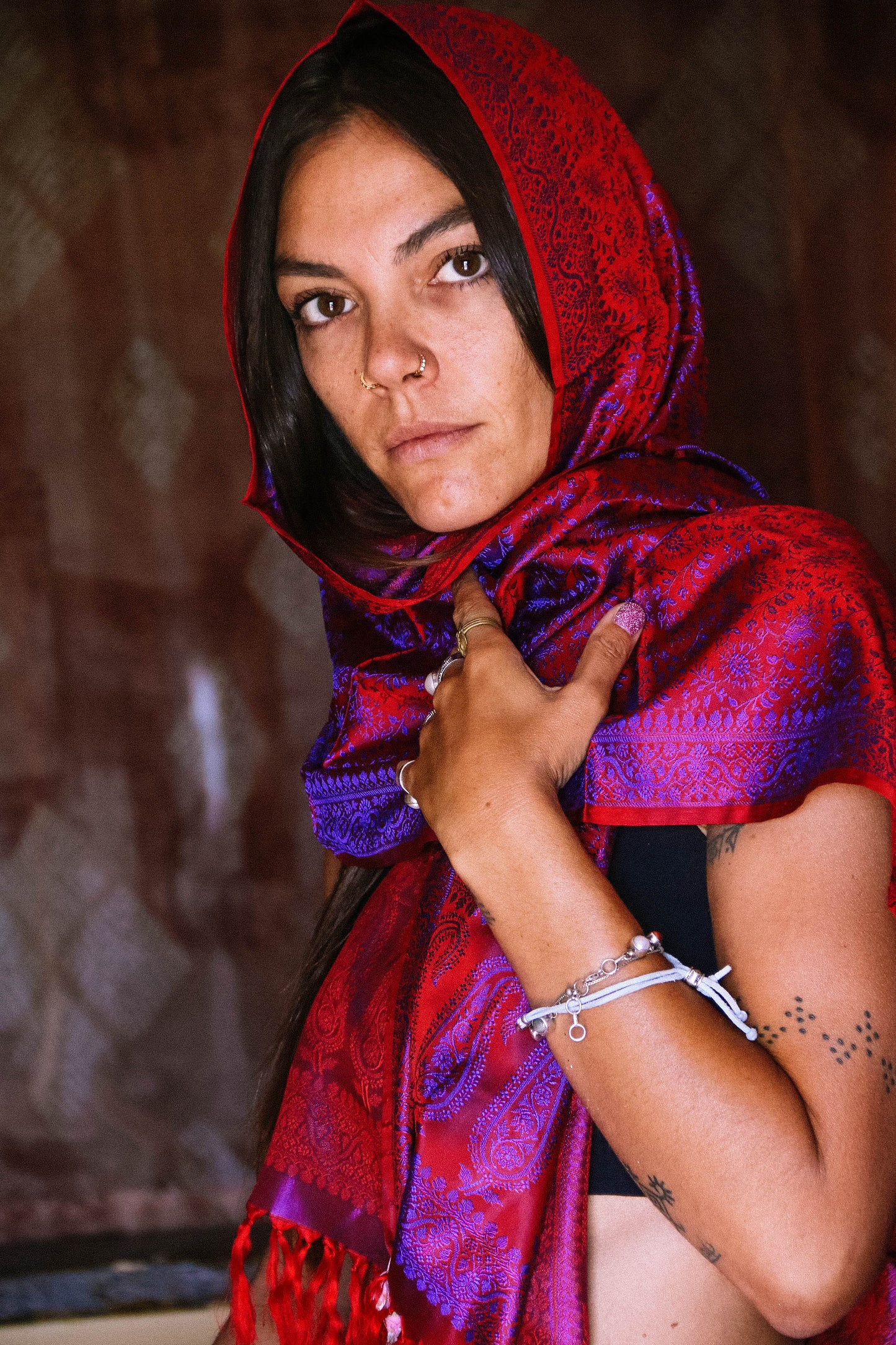 Foulard Swami #029 rosso e blu
