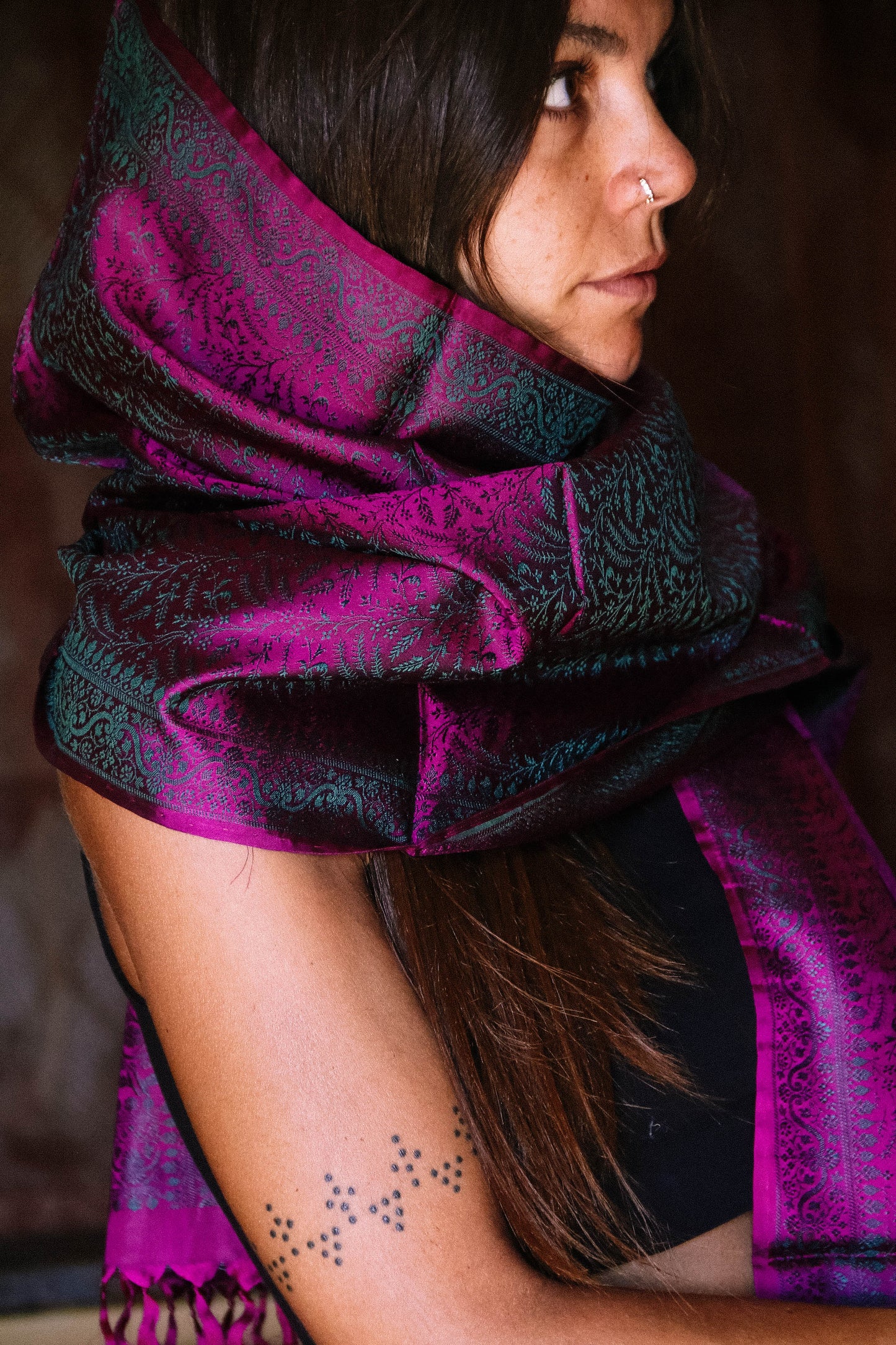 Foulard Swami #017 burgundy e verdone