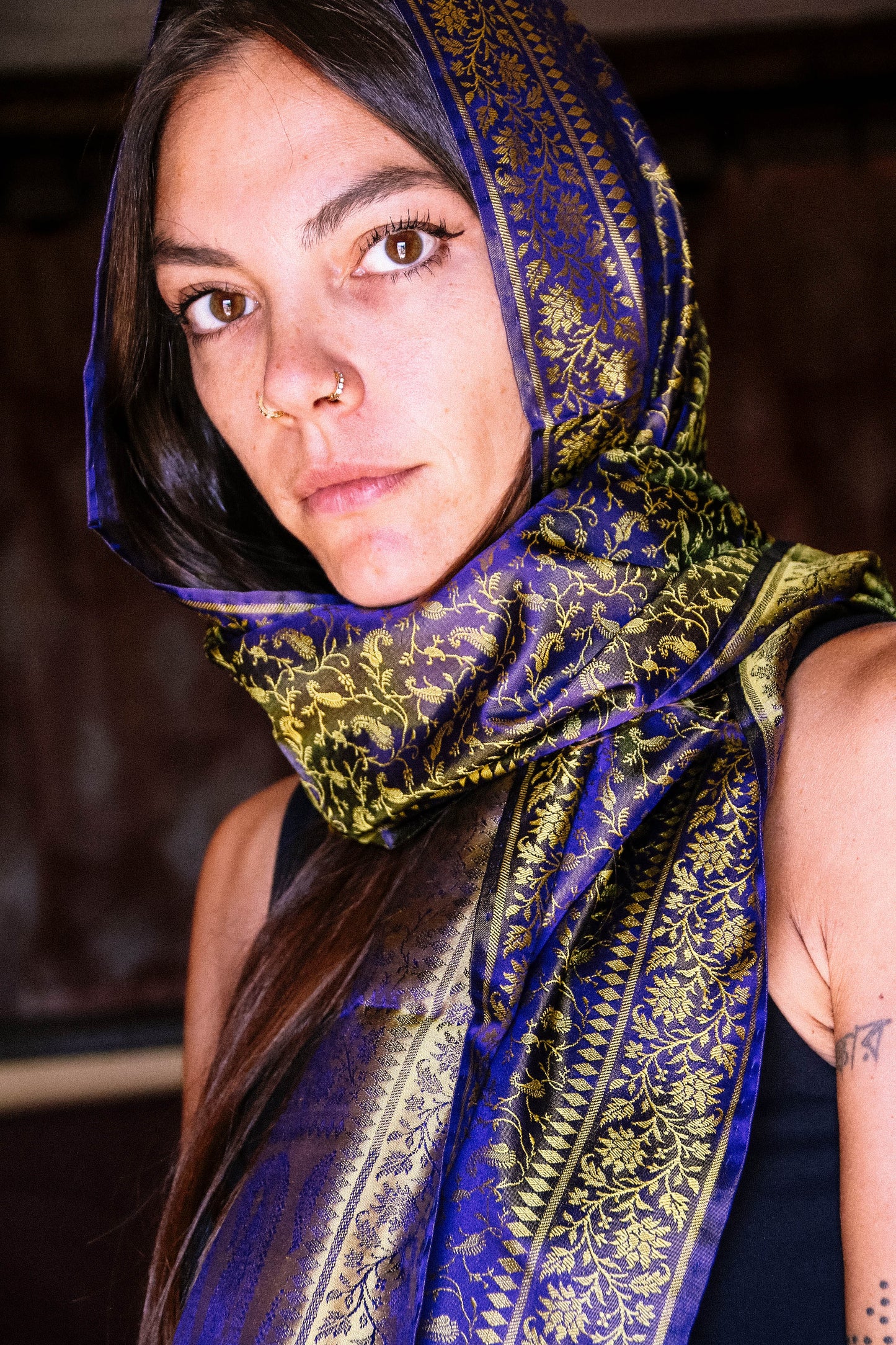 Foulard Swami #025 blu e giallo