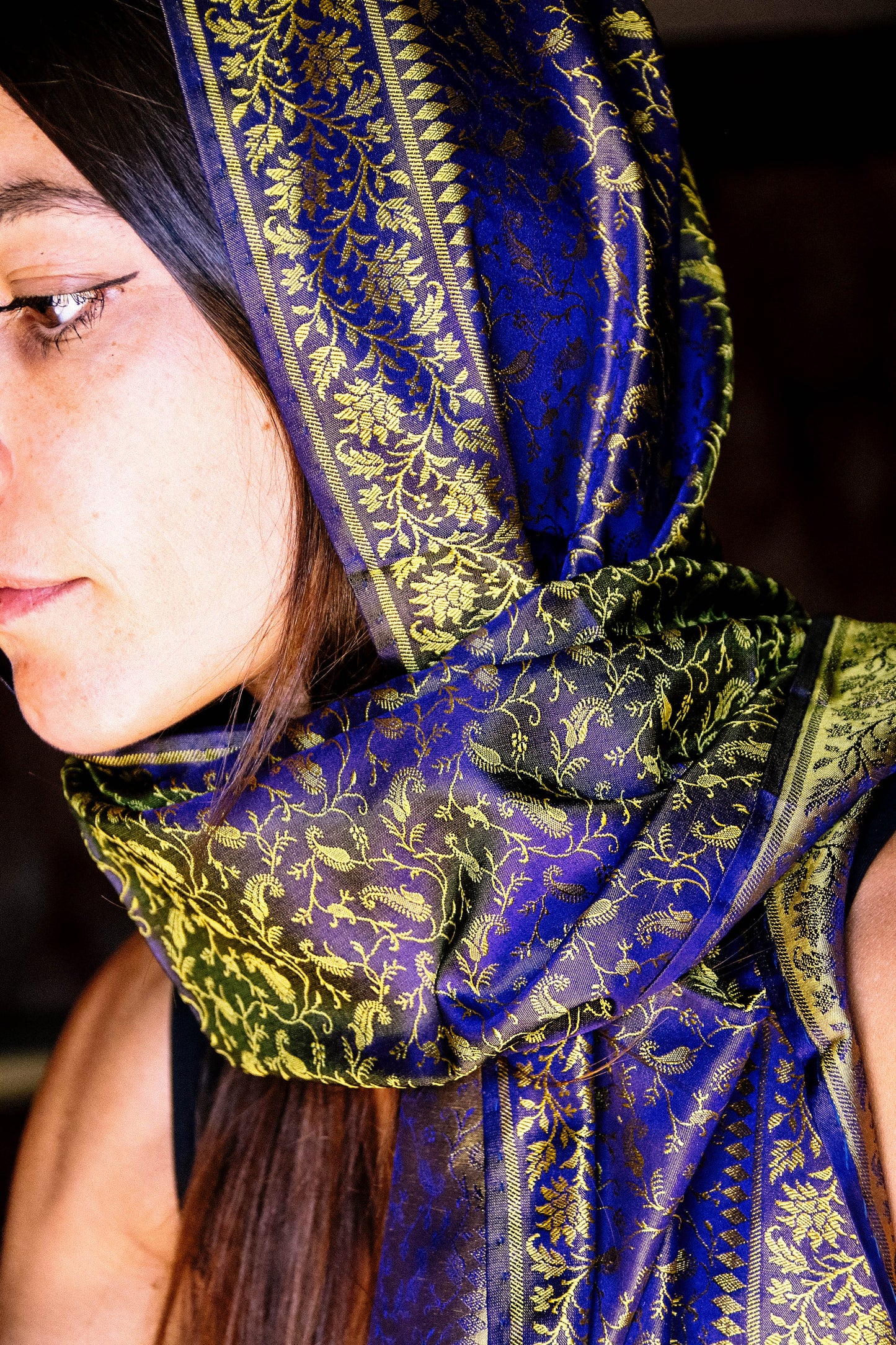 Foulard Swami #025 blu e giallo