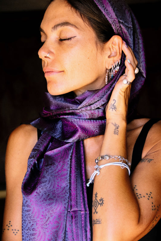 Foulard Swami #020 grigio e viola