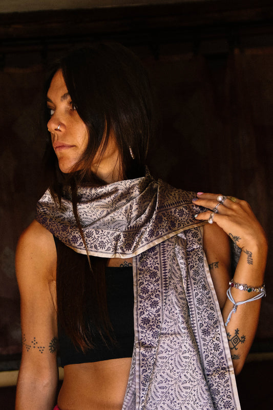 Foulard Swami #019 crema e blu