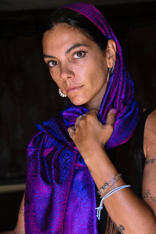 Foulard Swami #024 burgundy e blu