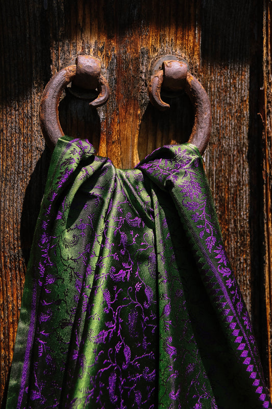 Foulard Swami #022 verde e viola