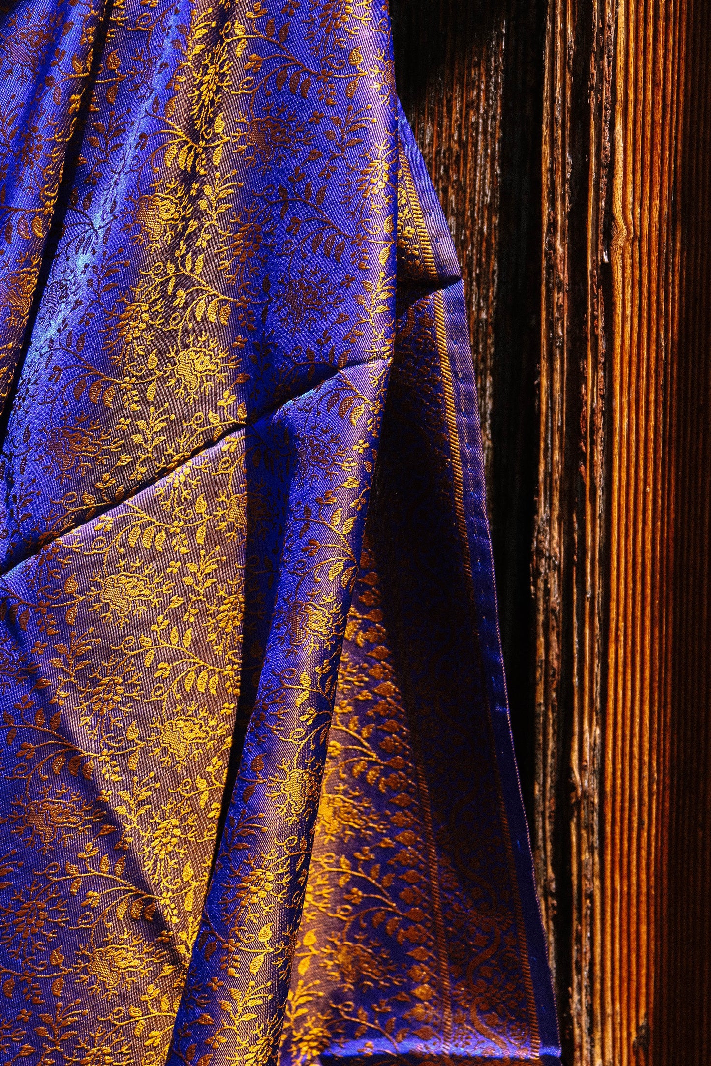 Foulard Swami #014 blu e oro