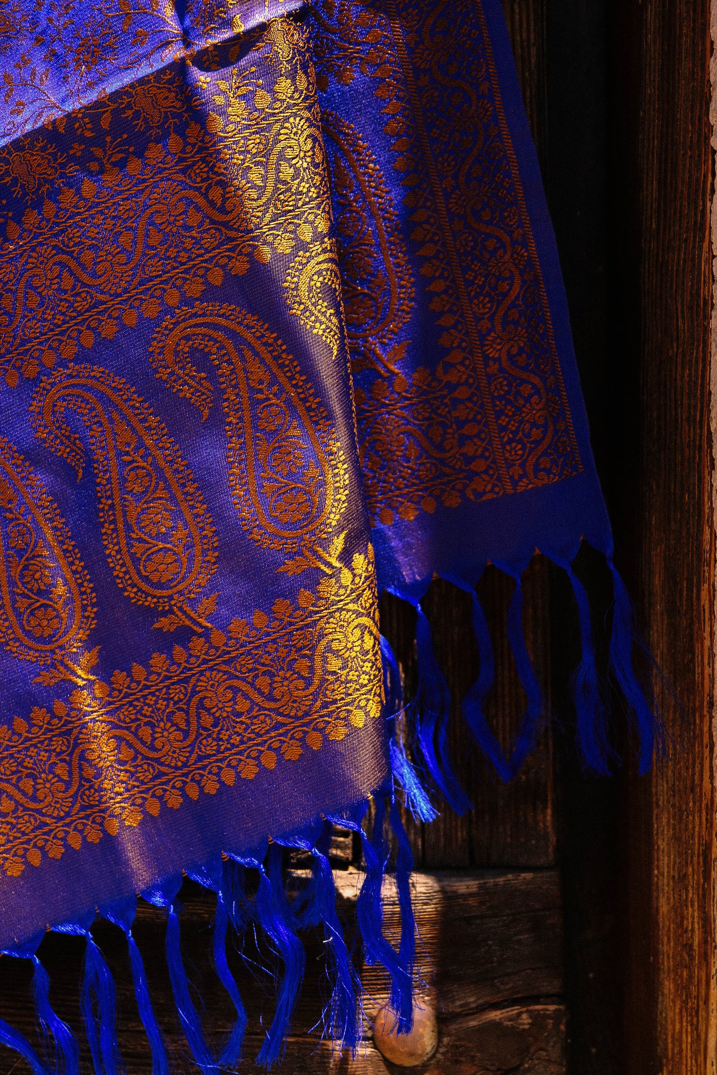 Foulard Swami #014 blu e oro