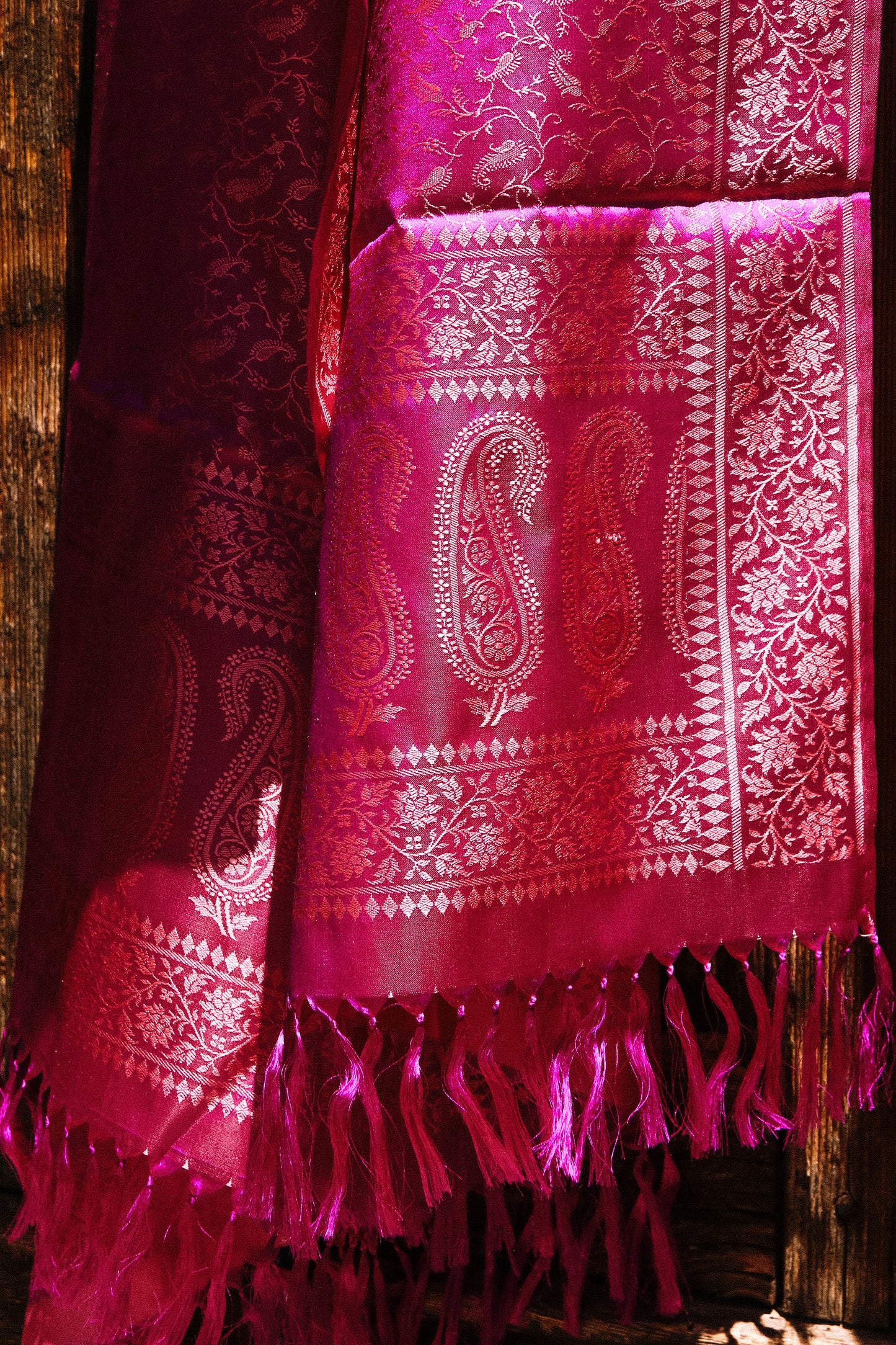 Foulard Swami #016 fuxia e oro