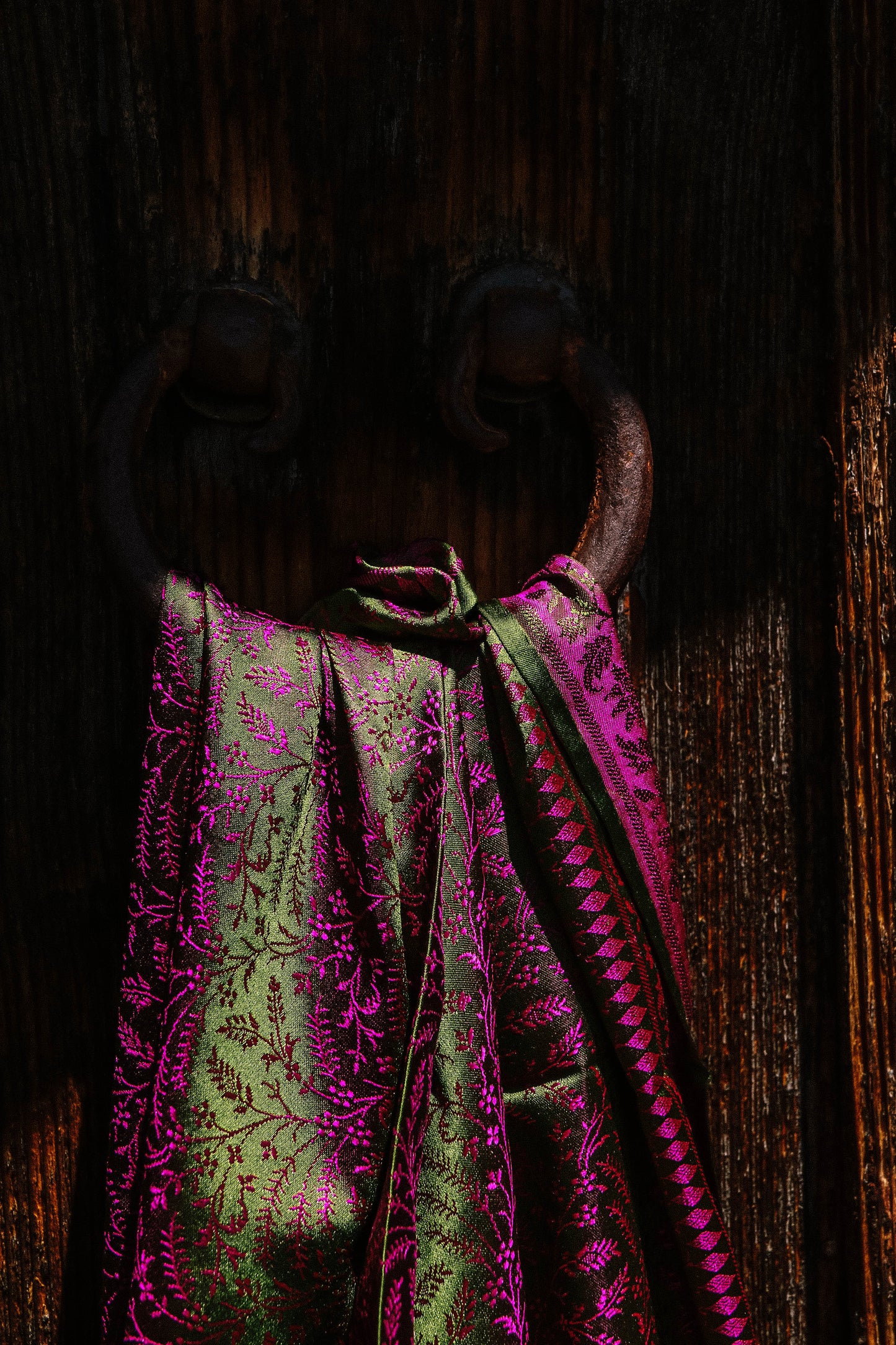 Foulard Swami #021 verde e fuxia