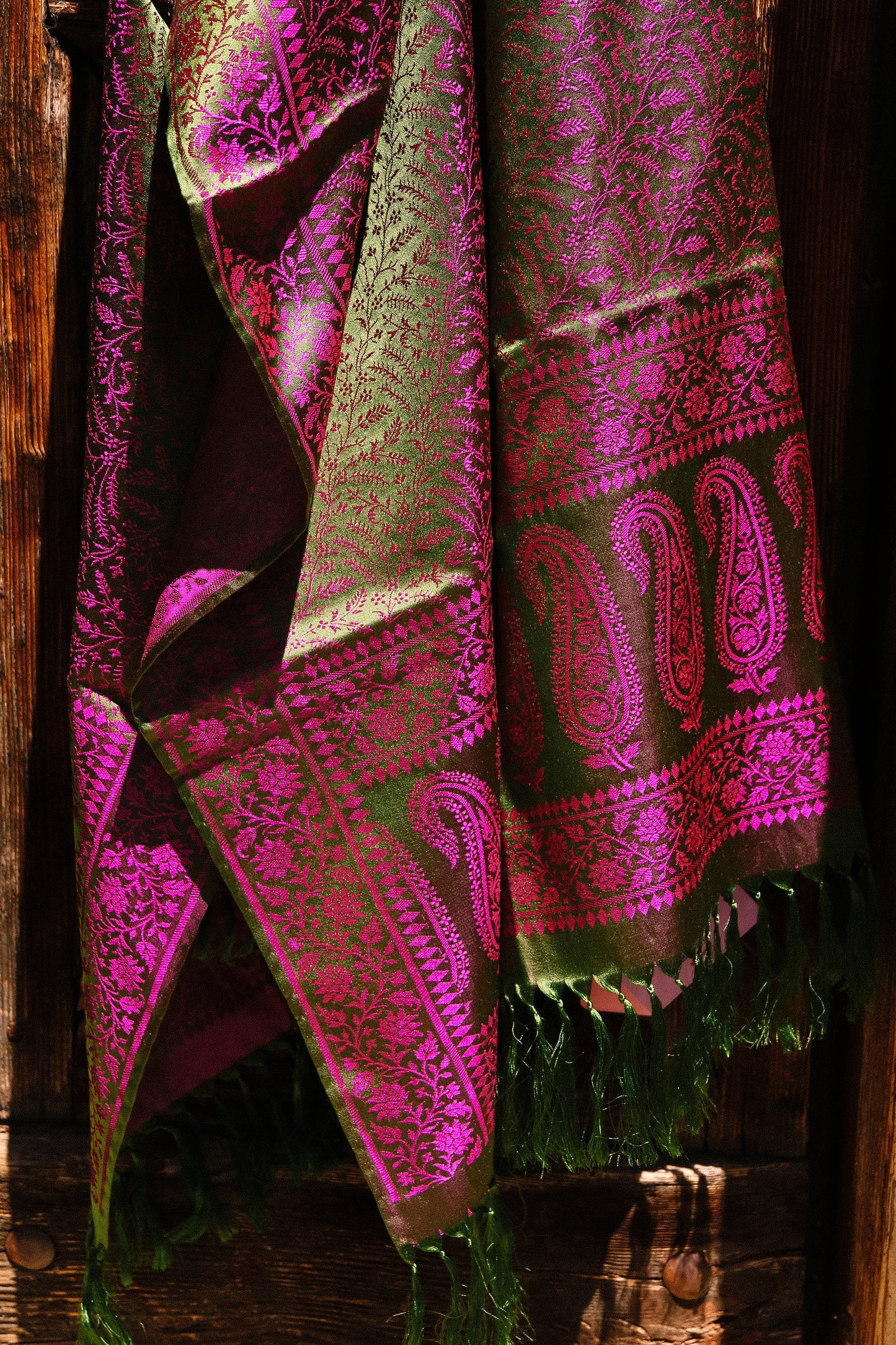 Foulard Swami #021 verde e fuxia