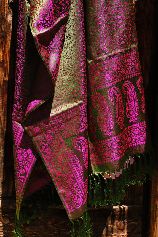 Foulard Swami #021 verde e fuxia