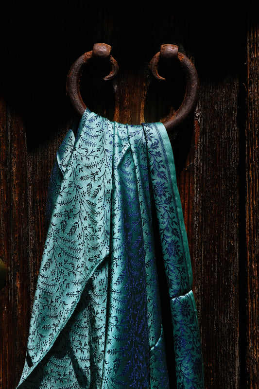 Foulard Swami #027 turchese e blu