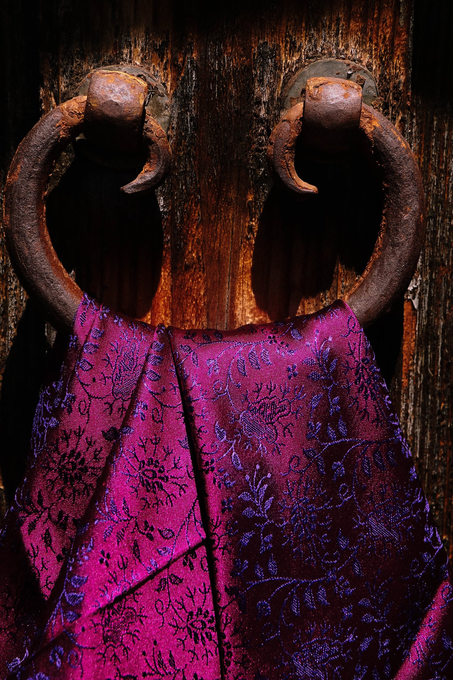 Foulard Swami #028 burgundy e blu scuro