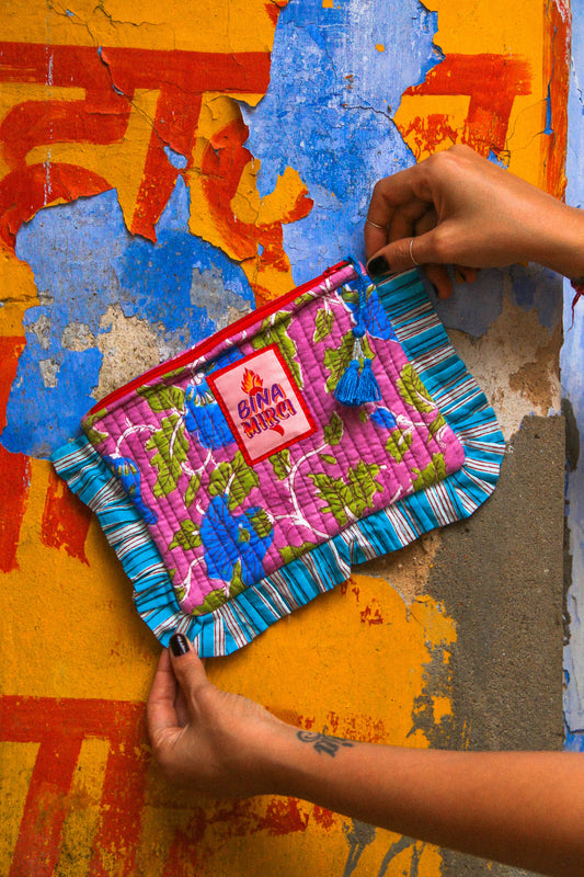 Pochette Kila lilla e turchese