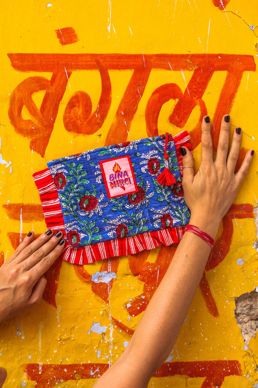 Pochette Kila azzurra e rossa