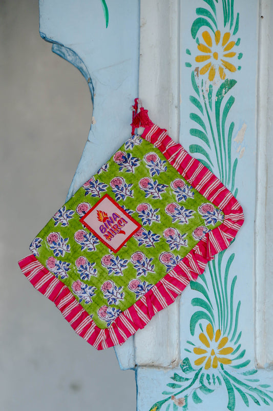 Pochette Kila verde e fuxia