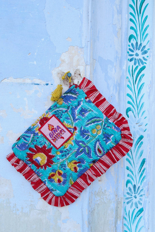 Pochette Kila turchese e rossa