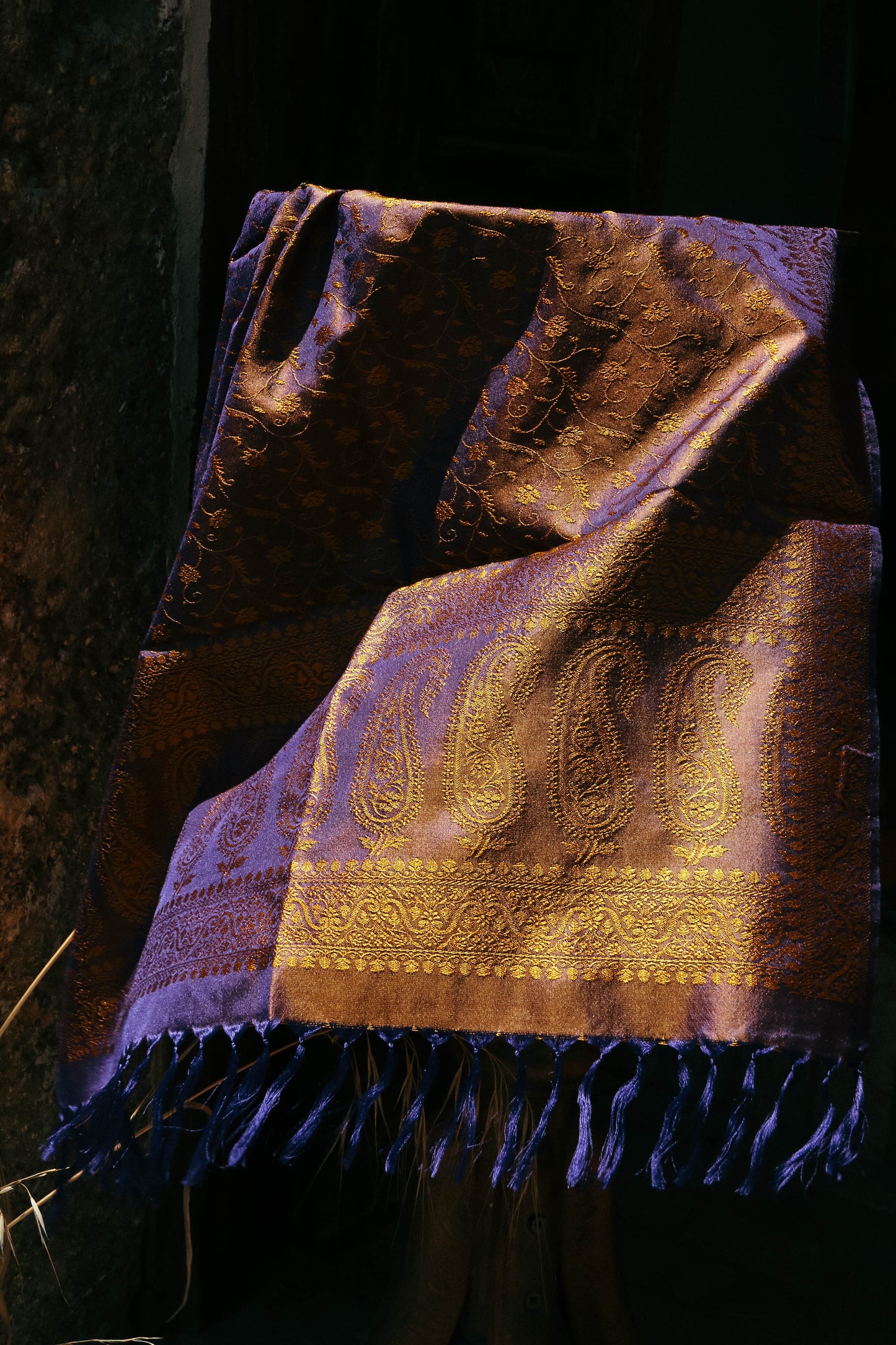 Foulard Hari #049 viola e oro