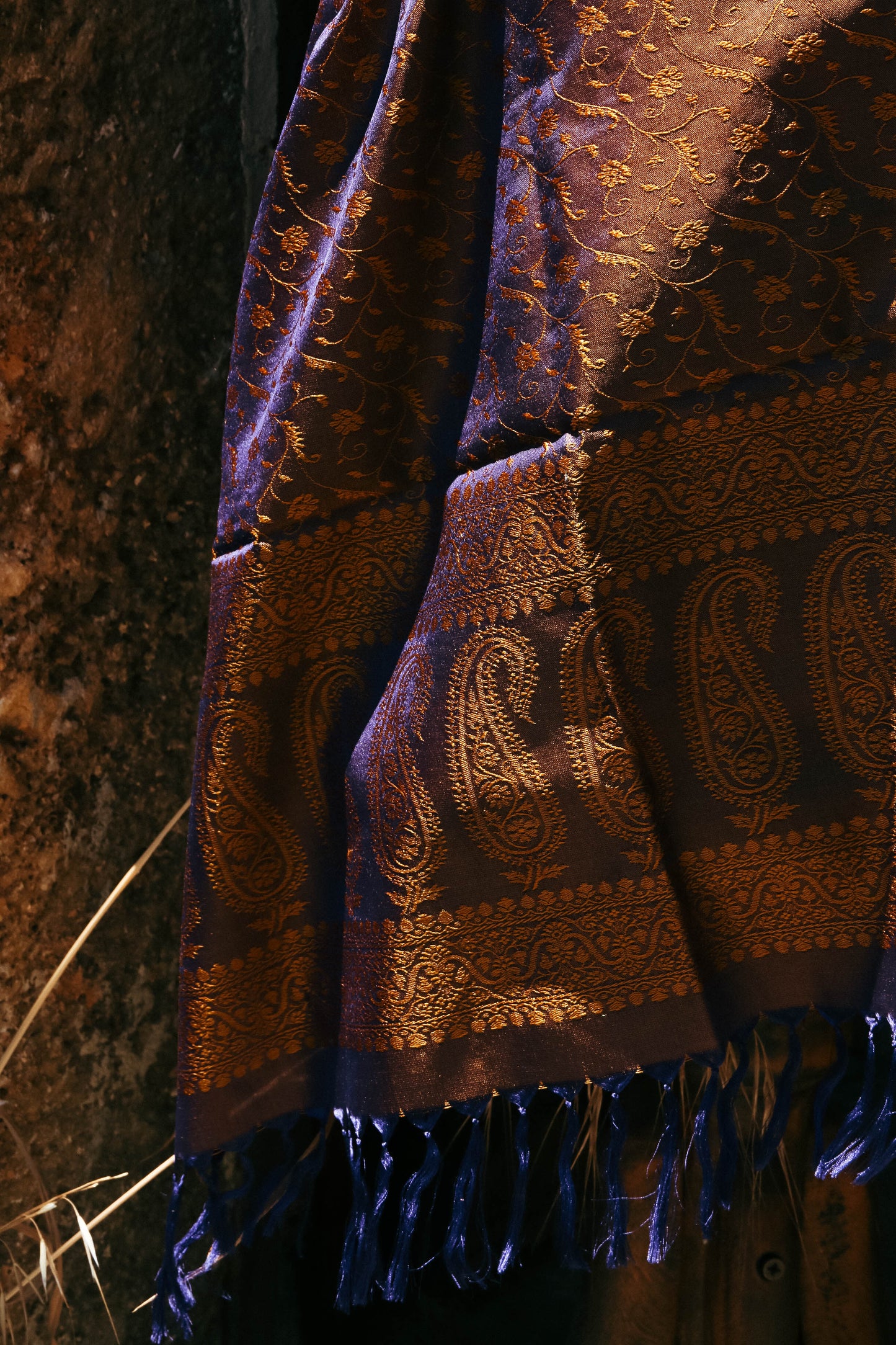 Foulard Hari #049 viola e oro