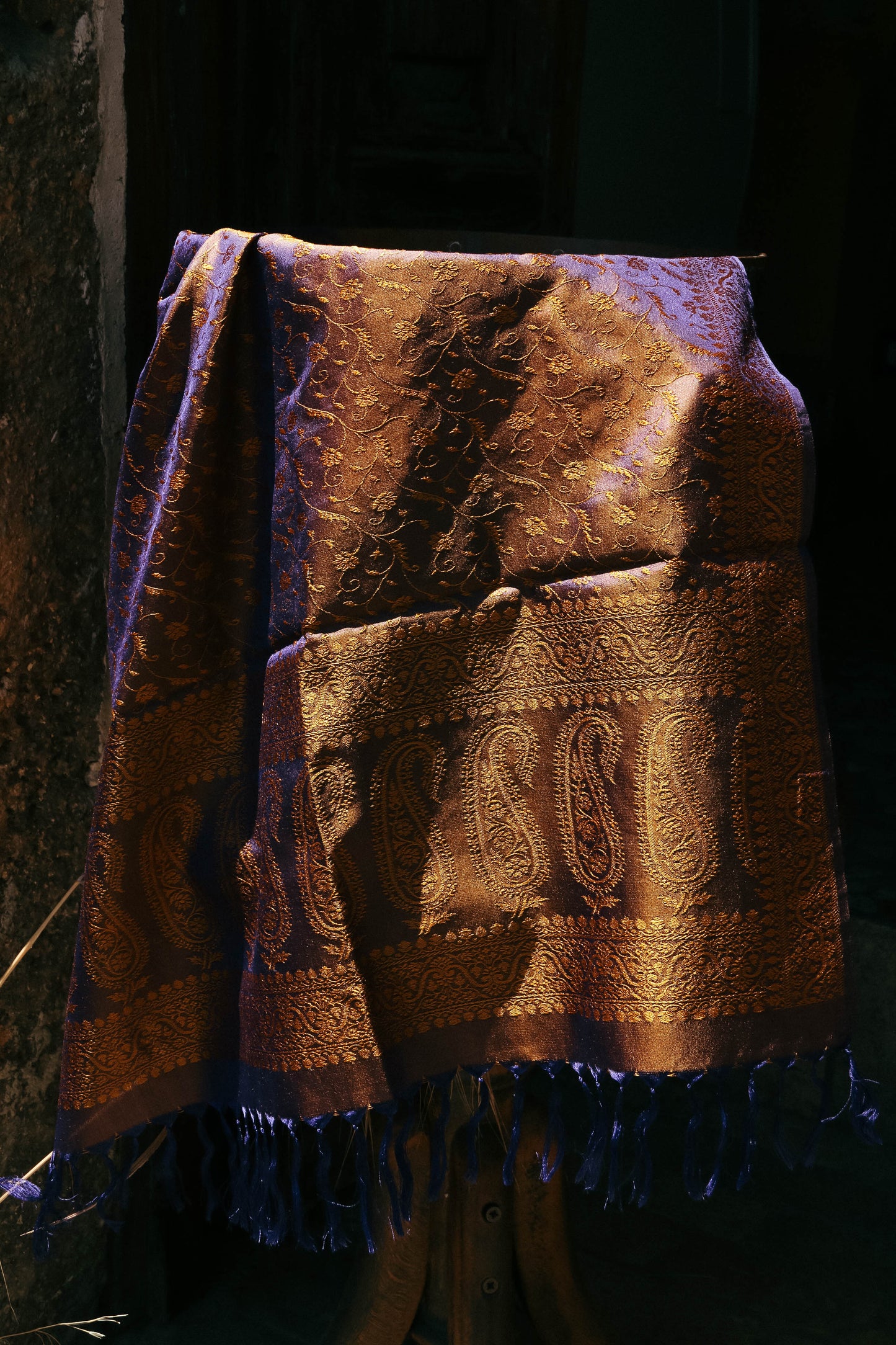 Foulard Hari #049 viola e oro